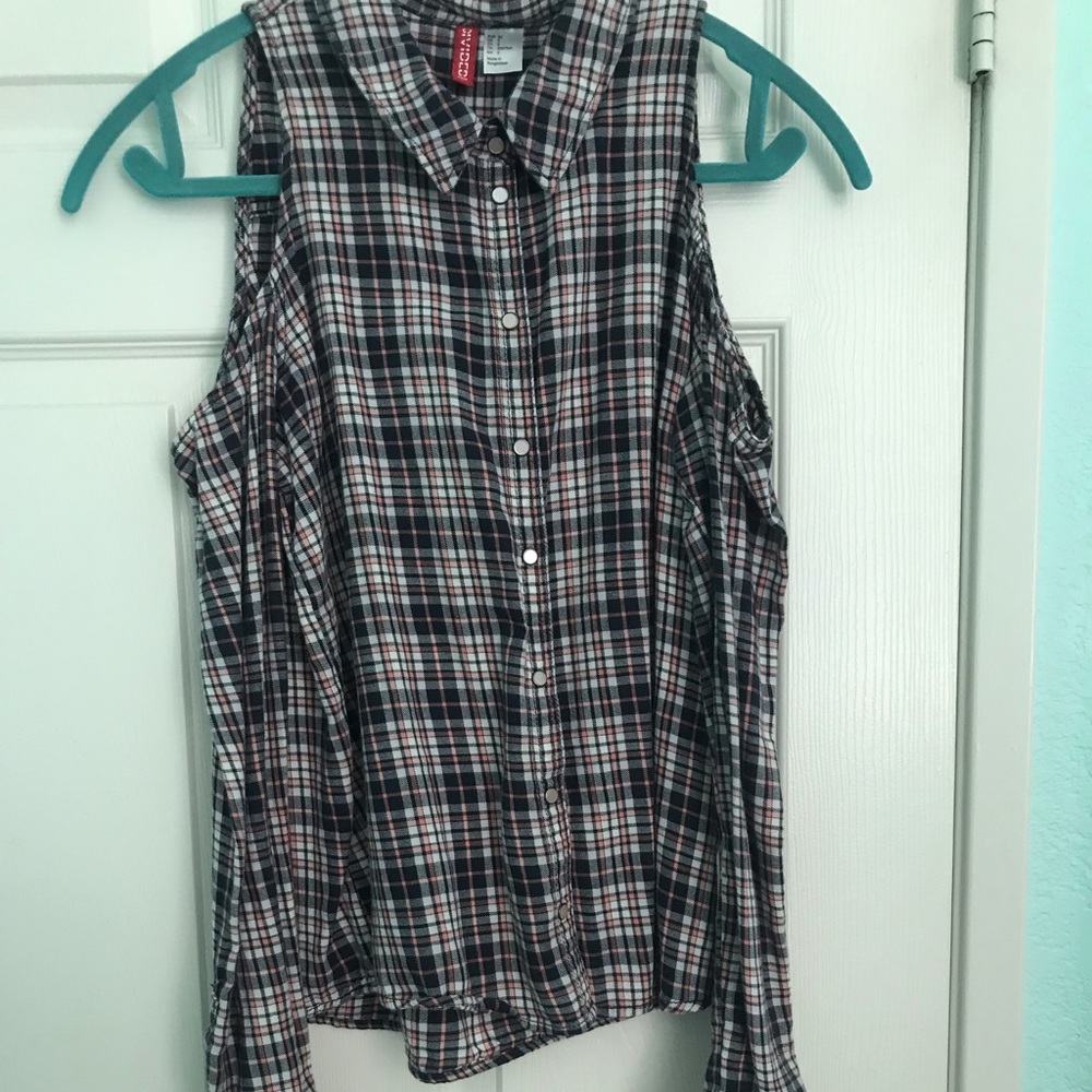 Cute Cold Shoulder Flannel